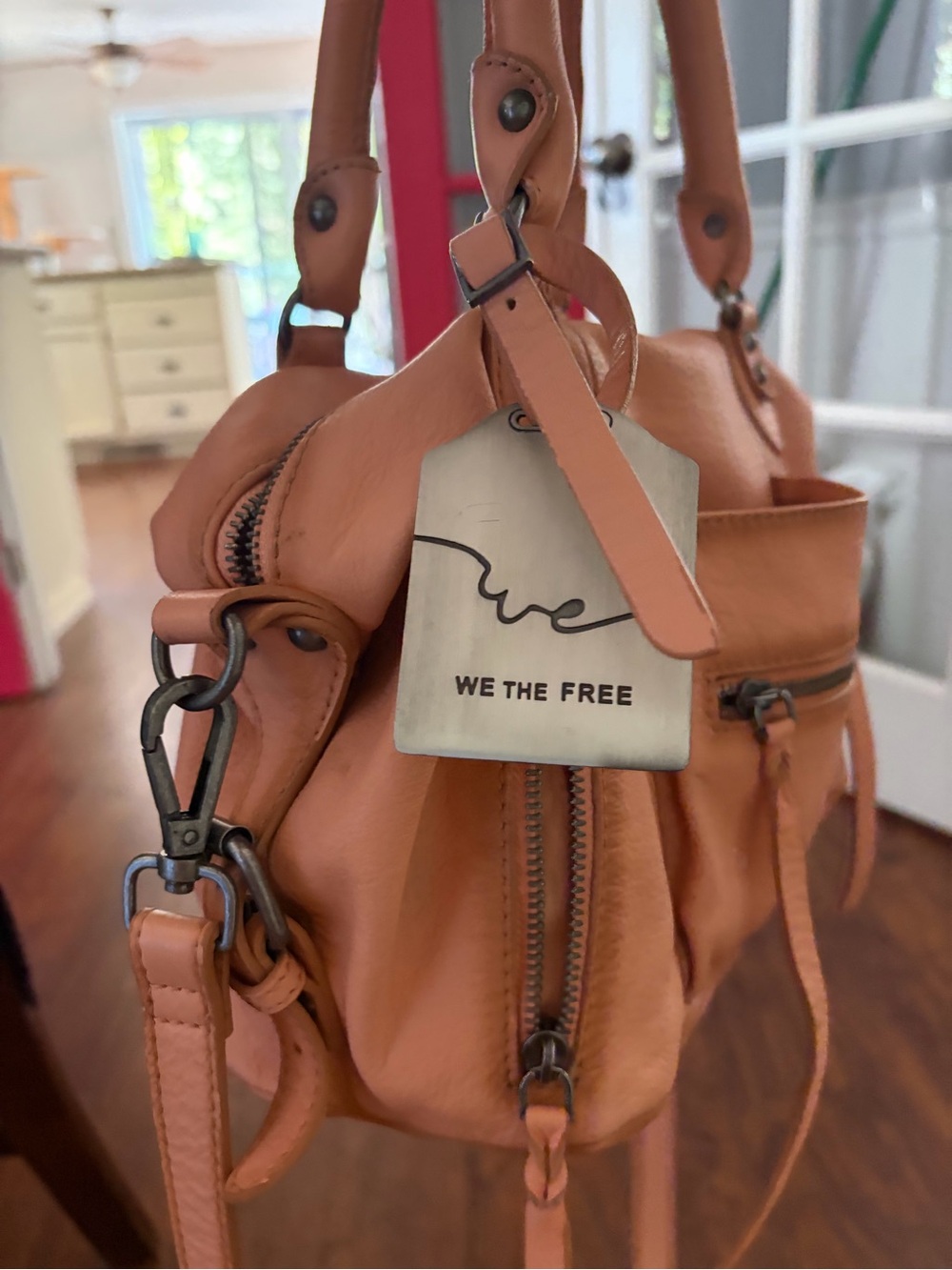 We The Free Baby Emerson tote Leather Shoulder Bag in apricot